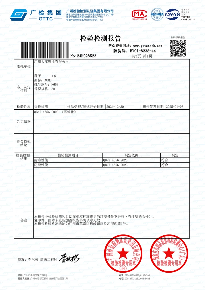 N653 鞋类性能检测报告文件缩略图
